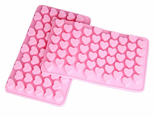 Cy3Lf Silicone Mini Heart Shape Ice Cube Candy Chocolate Mold (Pack of 2) | Amazon (US)