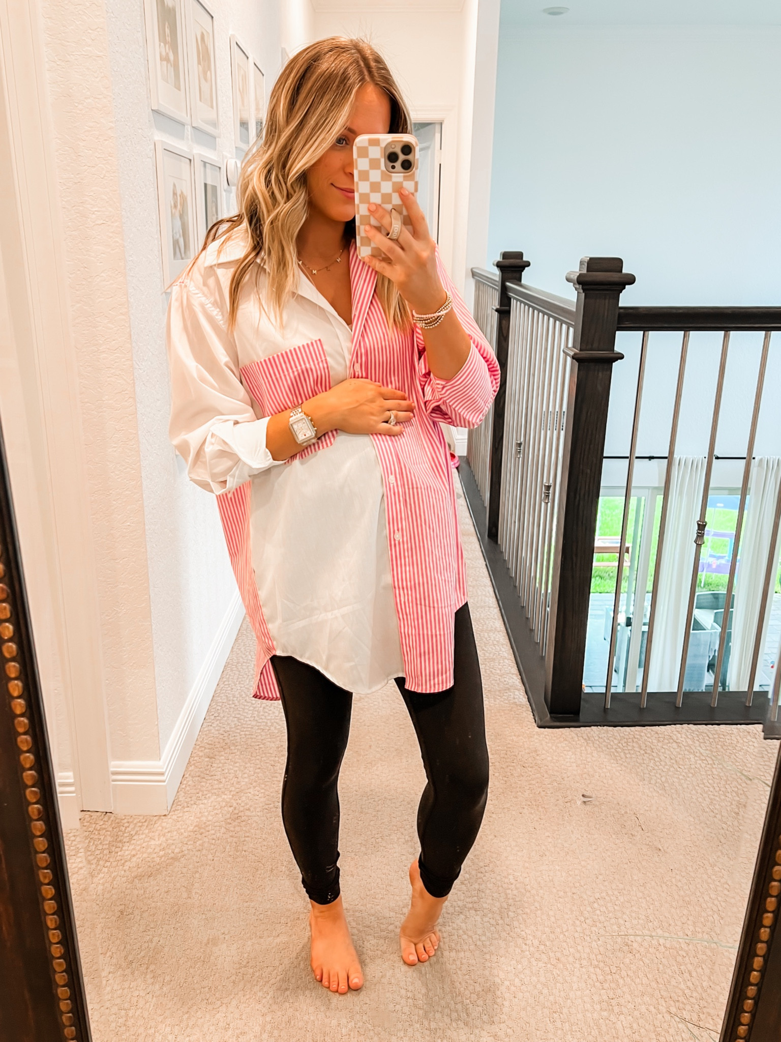 Comfy vibe details! 
Wearing size small in top 
Xs in leggings code kara for 20% off at Bumpsuit.com

#LTKbaby #LTKstyletip