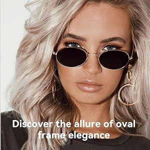 Dollger Oval Sunglasses for Women Vintage Metal Frame Glasses Anti Reflective Retro Eyeglasses Un... | Amazon (US)