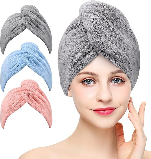 3 Pack Microfiber Hair Towel Wrap BEoffer Super Absorbent Twist Turban for Women Fast Drying Hair... | Amazon (CA)