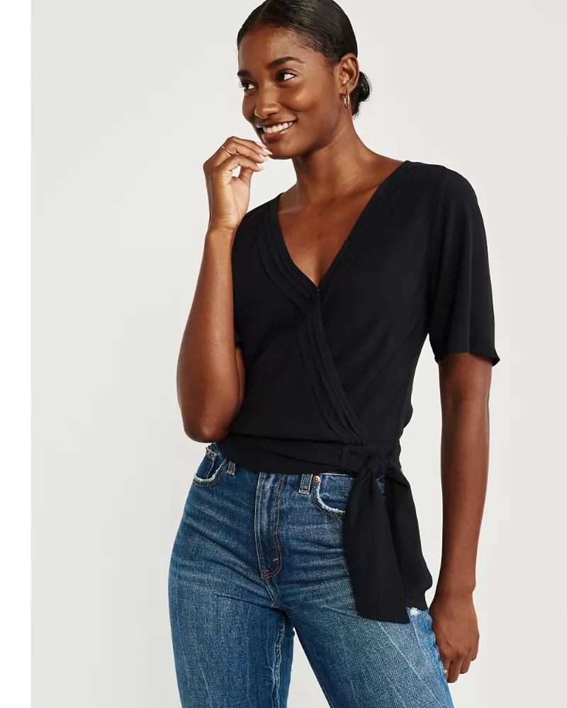 Chiffon Wrap Blouse | Abercrombie & Fitch US & UK