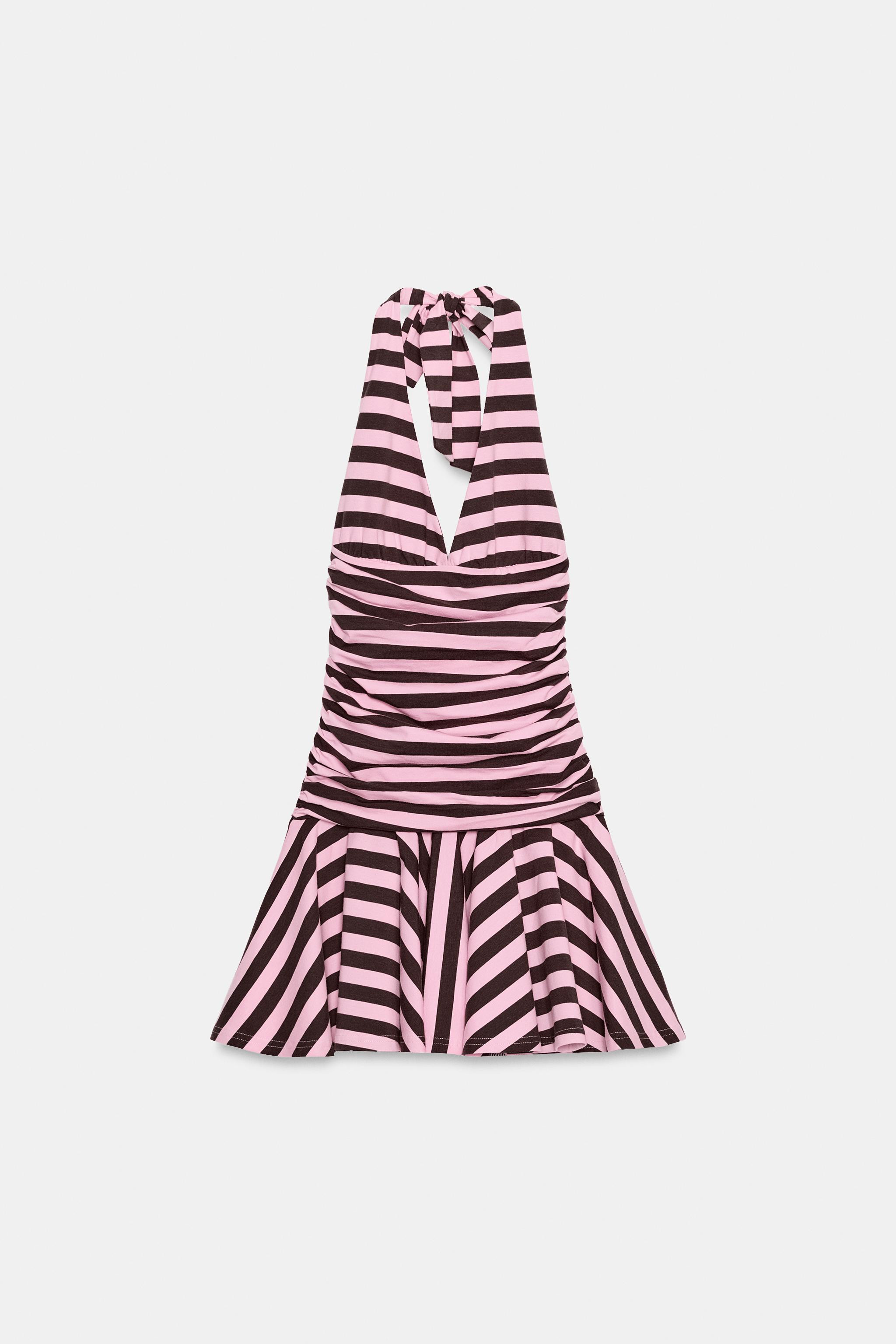 ROBE HALTER À RAYURES | Zara FR