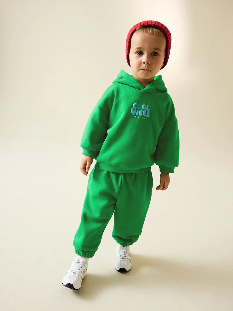 Green Cool Vibes Printed Hoodie and Joggers Set (3mths-7yrs) | Next US