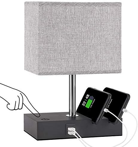Fully Dimmable Table Lamp for Bedroom with USB Ports - Touch Control Bedside Lamps for Nightstand... | Amazon (US)