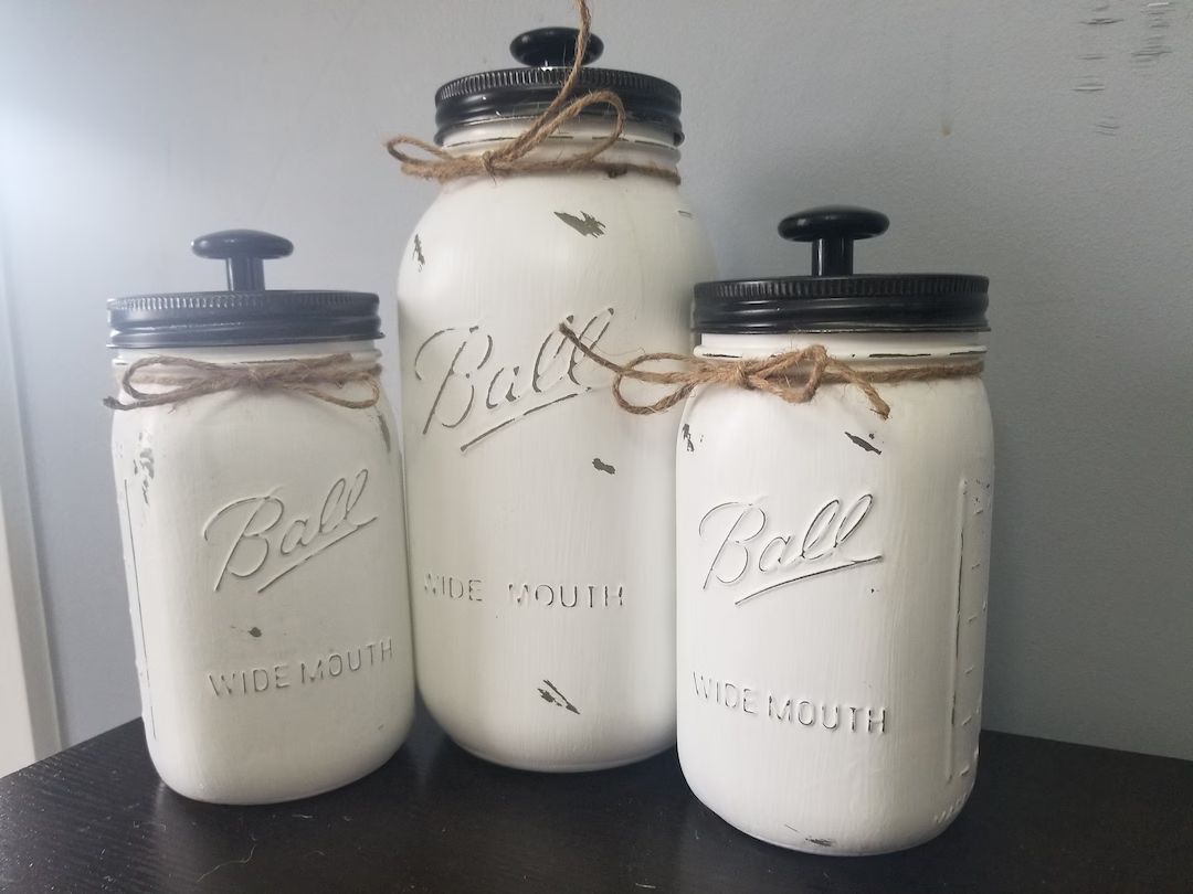 Mason Jar Canister - 3pc Set | Etsy (US)