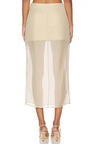 Osk Midi Skirt in Champagne | Revolve Clothing (Global)