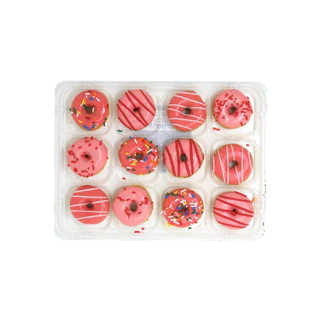 Freshness Guaranteed Strawberry Iced Mini Donuts, 8 oz, 12 Count | Walmart (US)