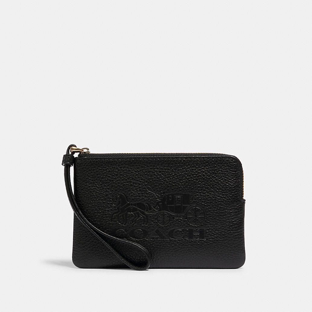 Jes Corner Zip Wristlet With Horse and Carriage | Coach Outlet