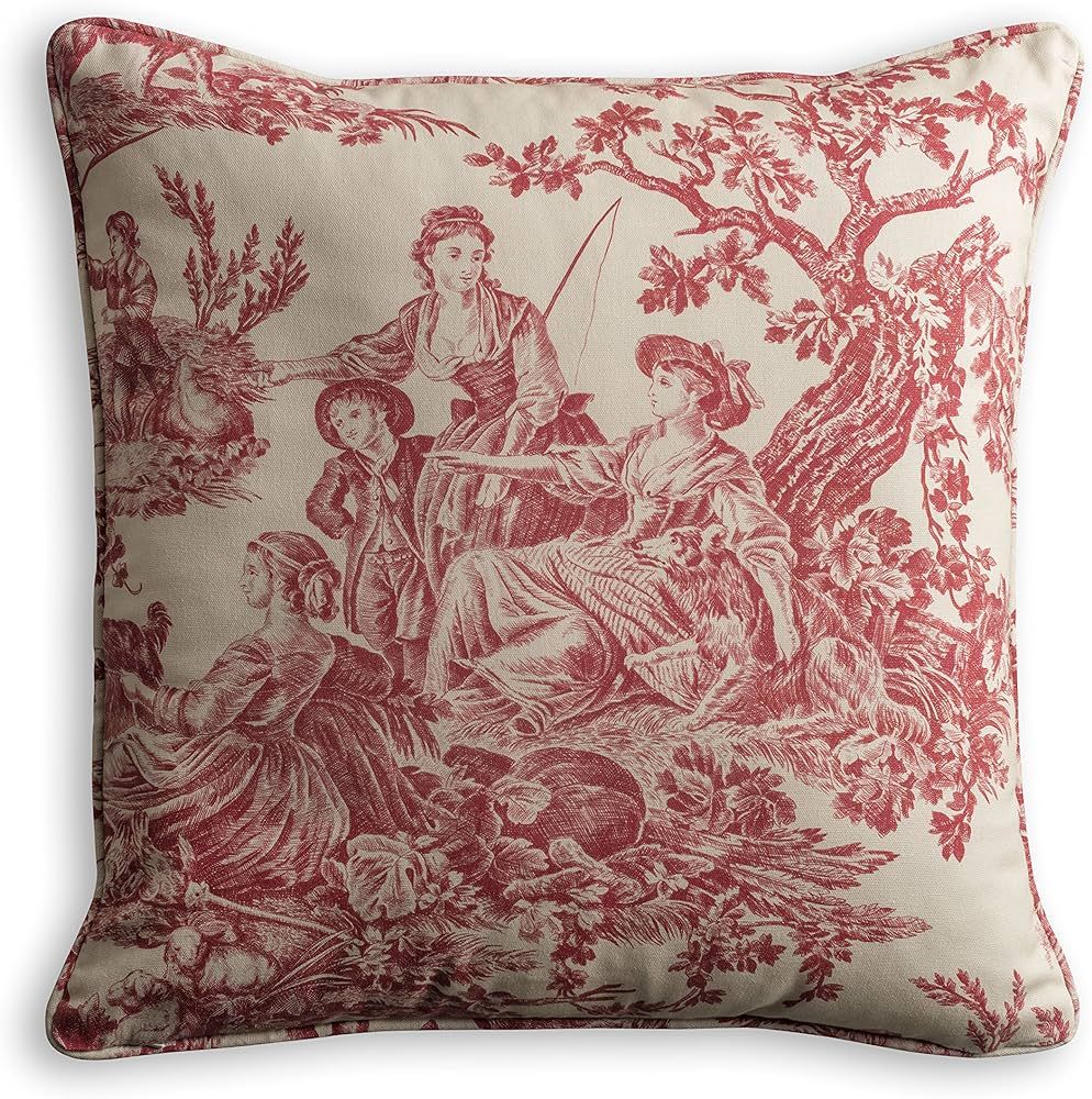 Maison d' Hermine Decorative Pillow Cover 100% Cotton 18 Inch x 18 Inch Toile Washable Cushion Co... | Amazon (US)