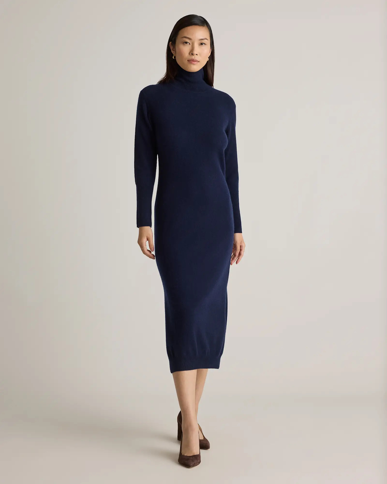 Mongolian Cashmere Turtleneck Midi Sweater Dress | Quince