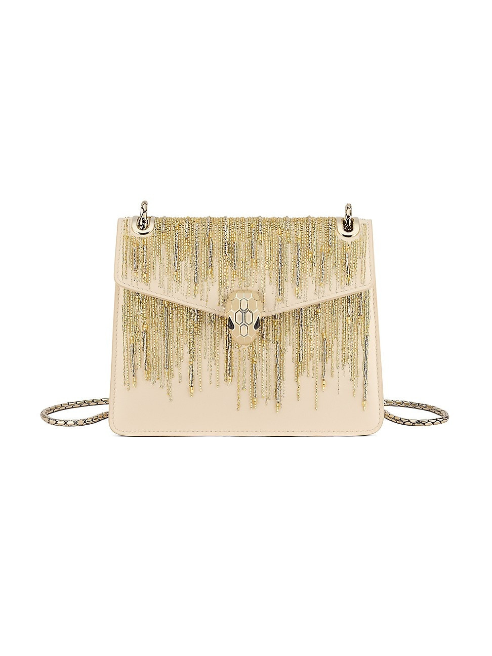 Women's Serpenti Forever Embellished Leather Shoulder Bag - Ivory Opal Light Gold | Saks Fifth Avenue