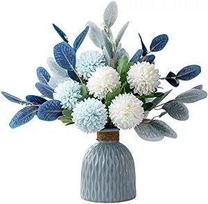 FTPRO Artificial Flowers and Vases,Fake Hydrangea with Eucalyptus Bouquet Combination, Realistic ... | Amazon (US)