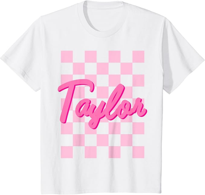 Girl Retro TAYLOR First Name Personalized Groovy Birthday T-Shirt | Amazon (US)