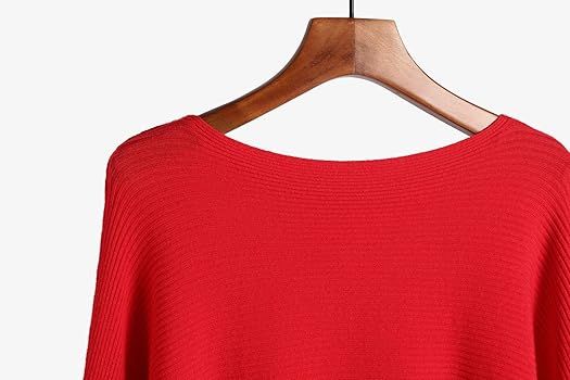 EDSTAR Women Dolman Batwing Sleeves Knitted Sweaters Winter Boat Neck Pullovers Tops | Amazon (US)