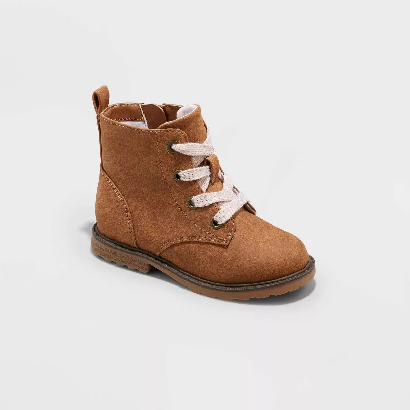 Toddler Girls' Giovanna Zipper Slip-On Lace-Up Combat Boots - Cat & Jack™ | Target