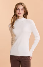 Terry Ribbed Turtleneck - White | tyler boe