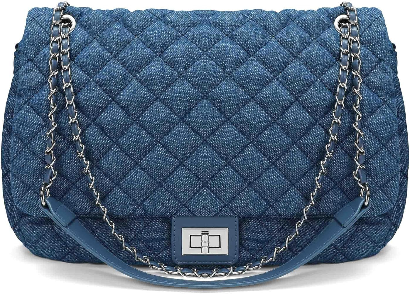 Quilted Shoulder Purse for Women, Flap Crossbody Bag Luxury Handbag Fashion Tote Bag with Chain S... | Amazon (US)