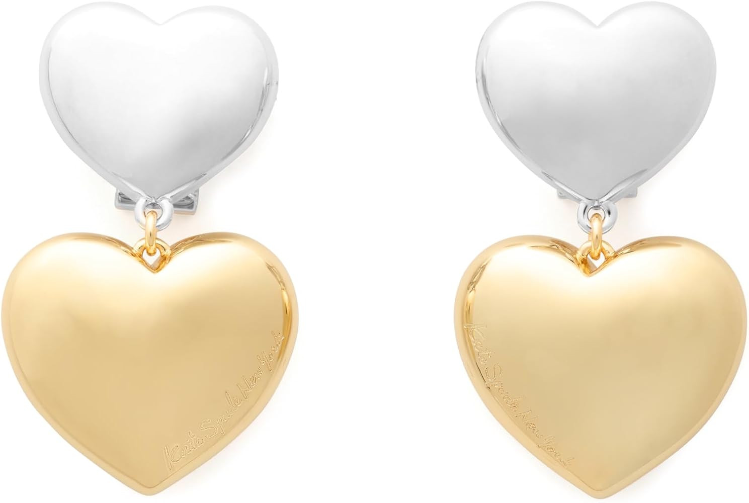 kate spade new york Heart You Drop Earrings, Silver Gold | Amazon (US)