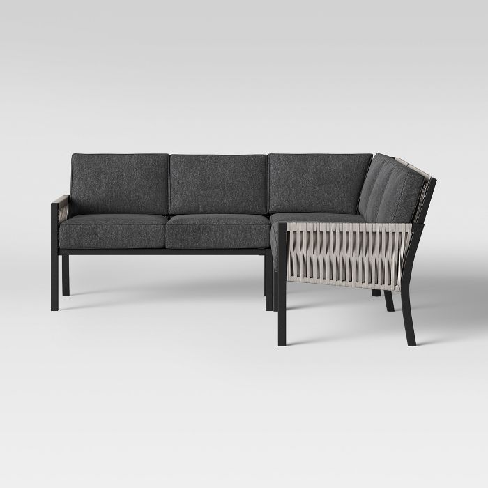 Lunding 3pc Patio Sectional Charcoal - Project 62™ | Target