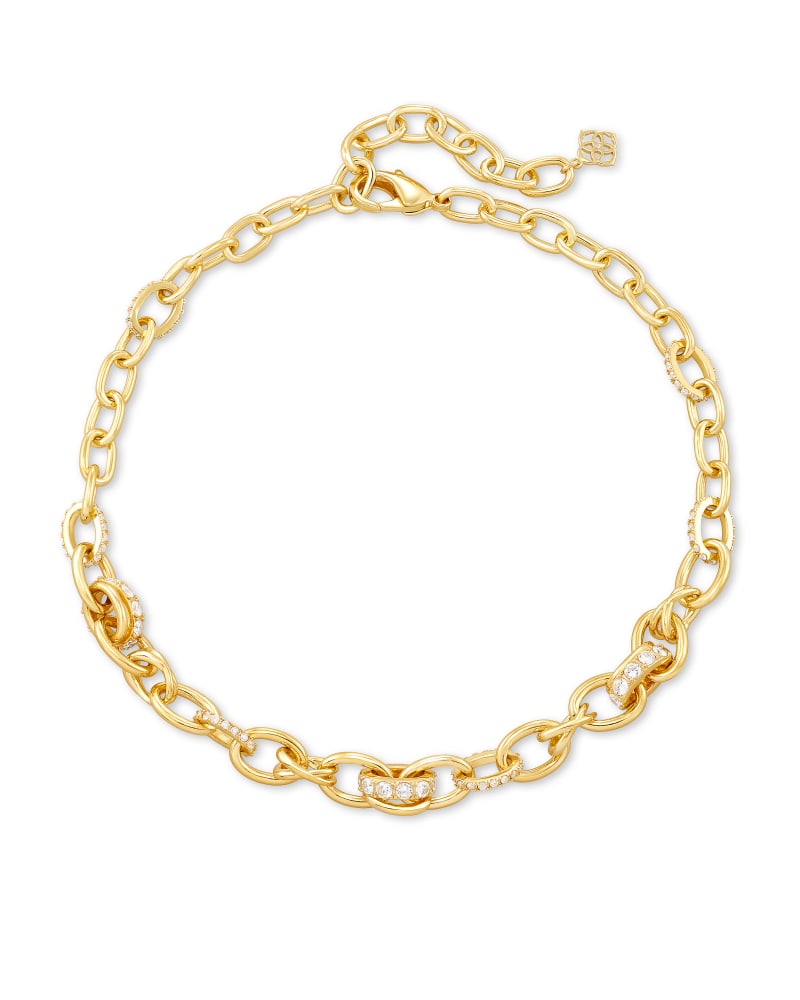 Livy Gold Chain Necklace in White Crystal | Kendra Scott