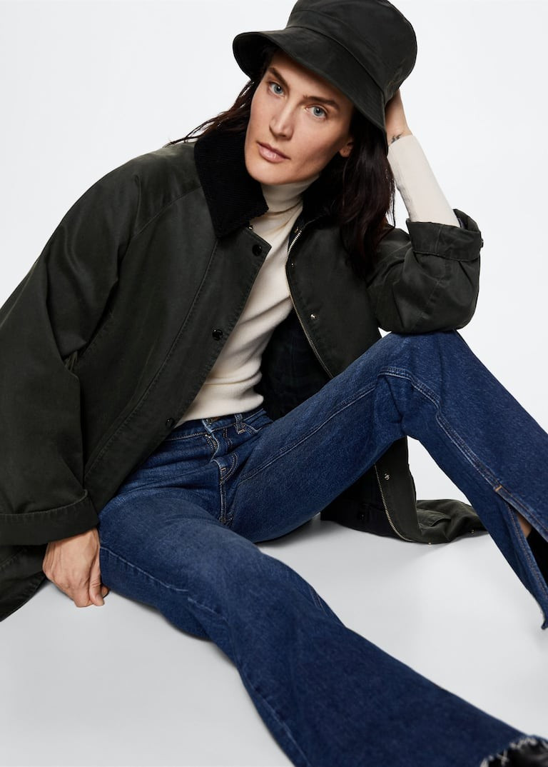 Waxed-effect parka -  Women | Mango USA | MANGO (US)