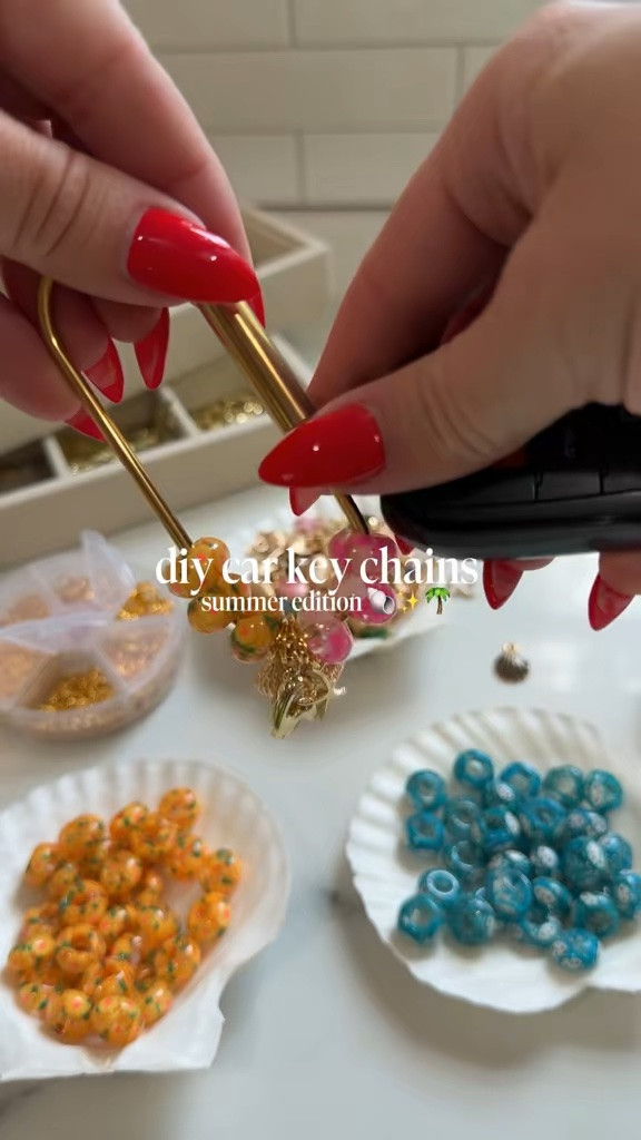 DIY Car Key Chains - Summer Edition🐚✨