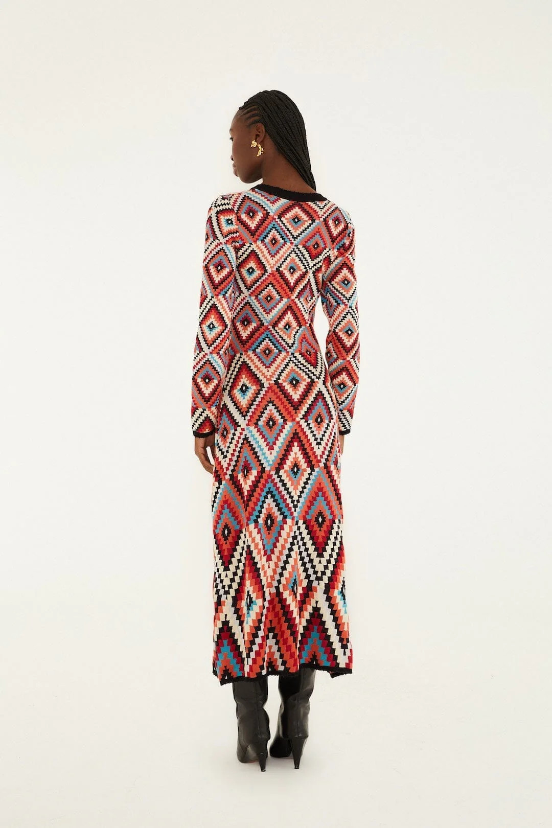 Multicolor Pretti Long Sleeve Knit Maxi Dress | FARM Rio | FarmRio (US)