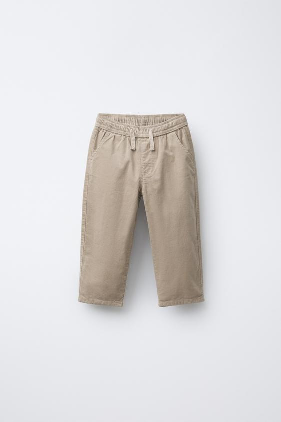 LINED FINE-WALED CORDUROY PANTS | Zara US