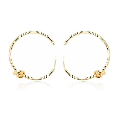 MUZHE Gold Silver Love Knot Hoop Earrings for Women | Amazon (US)