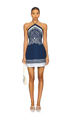 Shani Shemer Oliver Mini Dress in Blue Print from Revolve.com | Revolve Clothing (Global)
