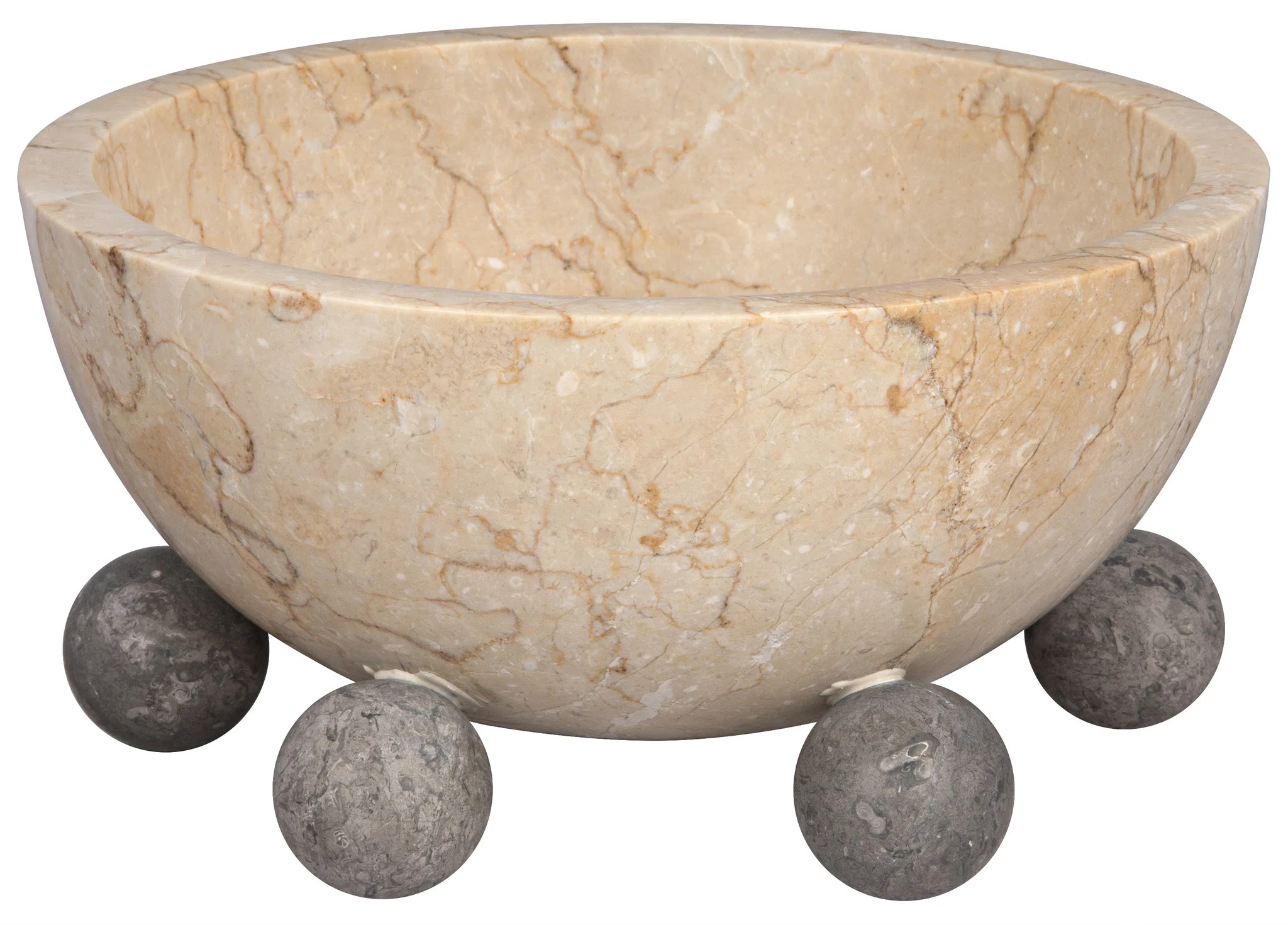 Noir Bala Marble Decorative Bowl in Beige/Gray | Perigold | Perigold