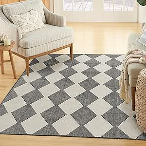 Nourison Home Positano Indoor/Outdoor Black 4' x 6' Area Rug, Easy Cleaning, Non Shedding, Bed Ro... | Amazon (US)