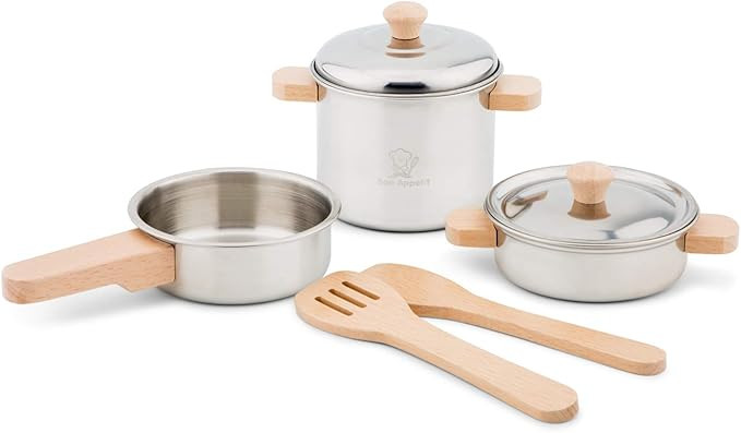 New Classic Toys Metal Pan Set - Pretend Play Toy for Kids Cooking Simulation Educational Toys an... | Amazon (US)