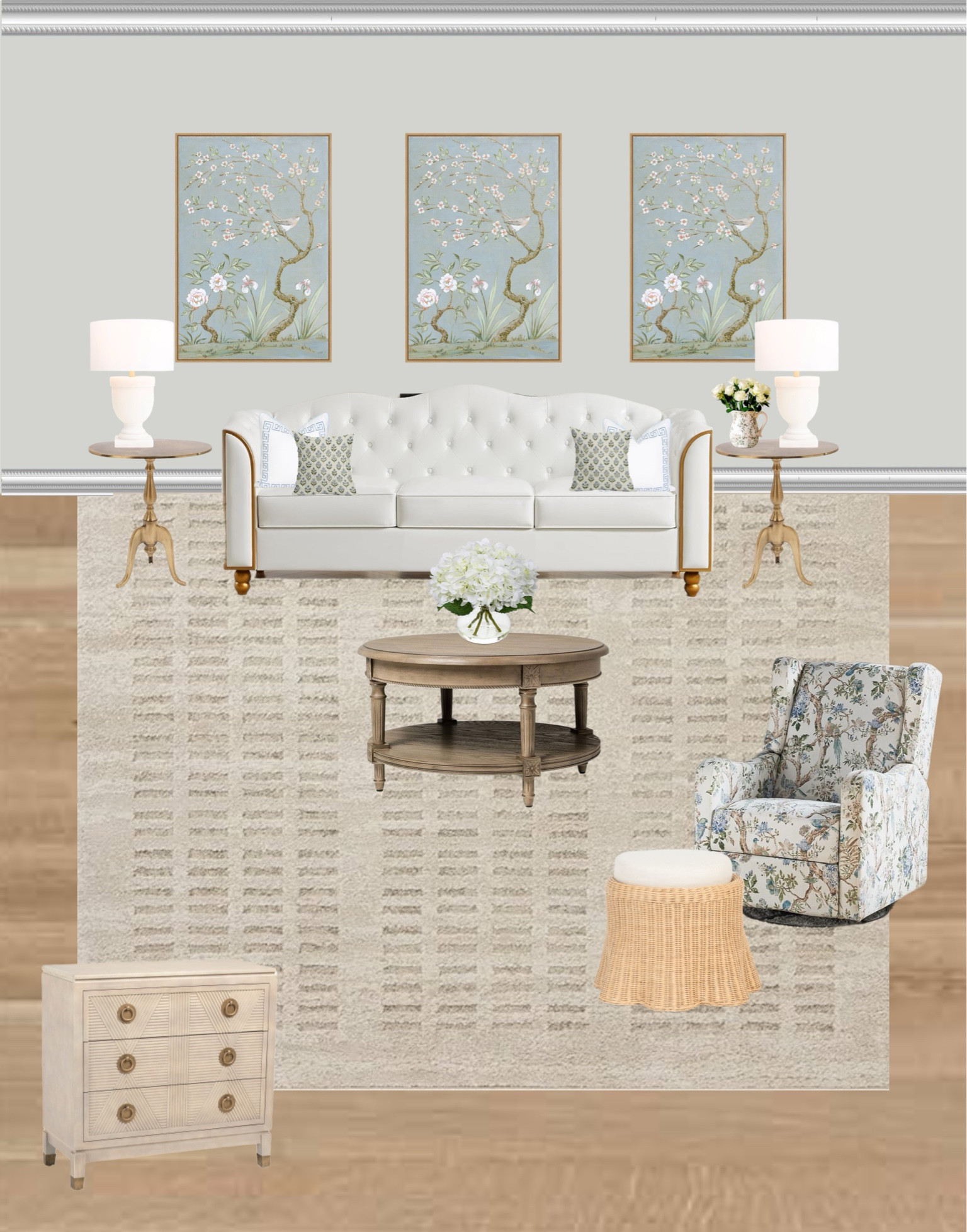 Amazon room design
Living room
Southern living room
Recliner
Scalloped ottoman
Tan rug
Beige rug
Wall art
White gold couch 
Gold side tables
White lamp
Vase with flowers
Blue pillows

#LTKHome #LTKSaleAlert #LTKFindsUnder100