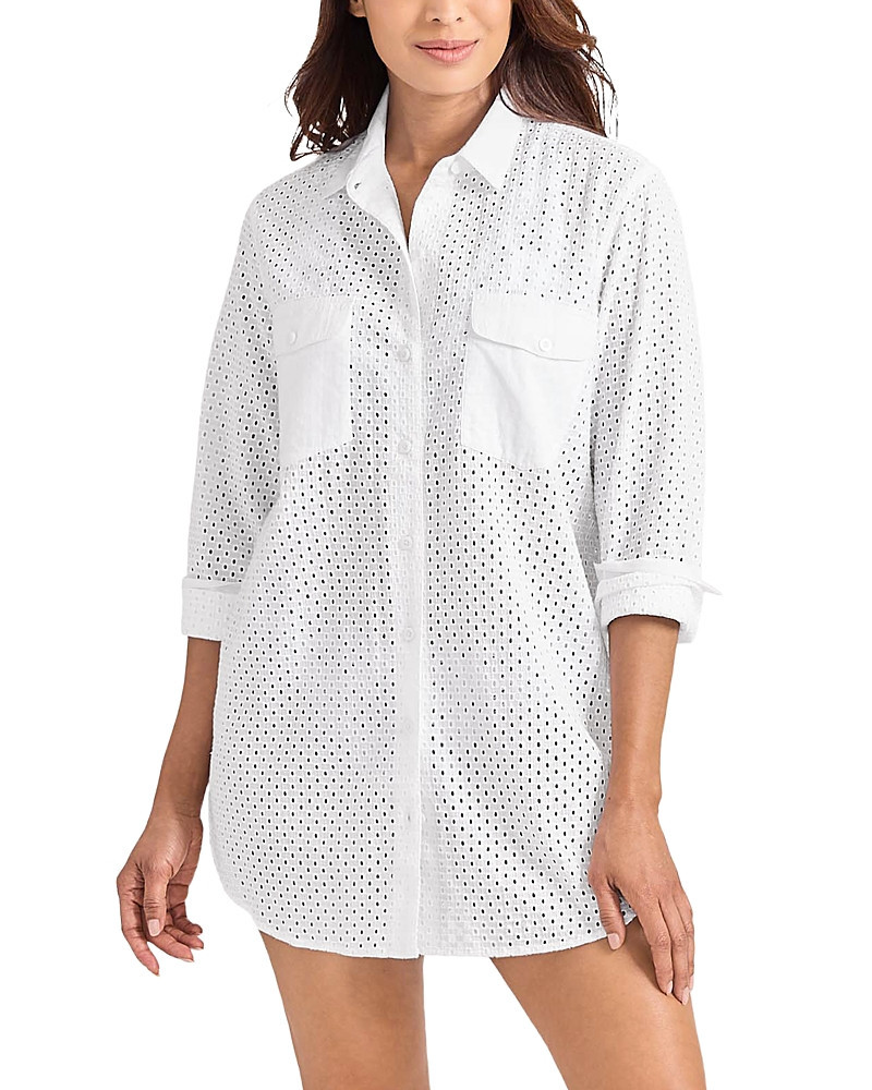 Tommy Bahama Eyelet Boyfriend Shirt Swim Cover-Up | Bloomingdale's (US)