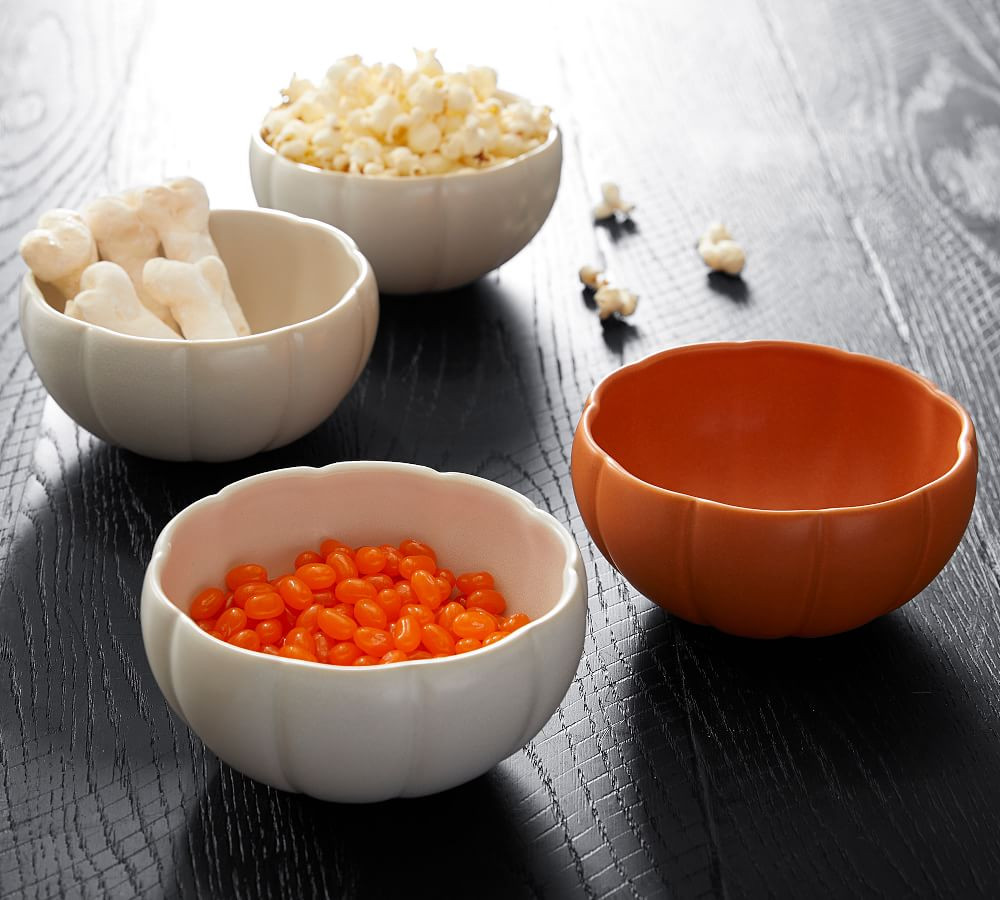 Pumpkin Shaped Stoneware Individual Bowls | Pottery Barn (US)