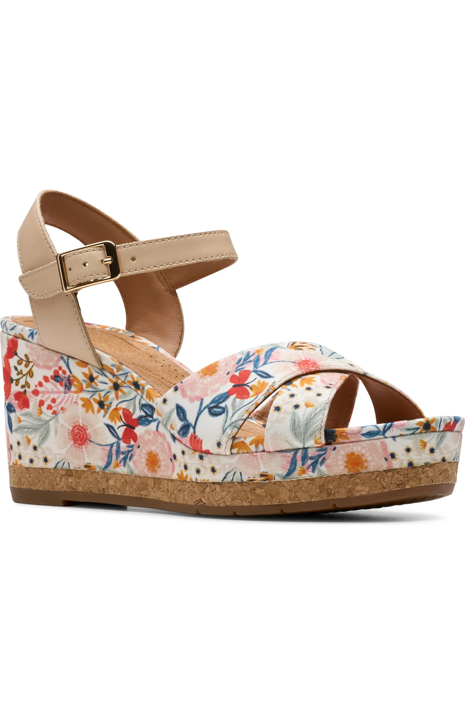 Chicly Floral Wedge Sandal (Women) | Nordstrom