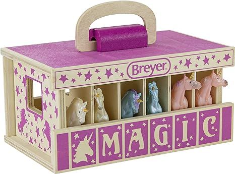 Breyer Horses Unicorn Magic Wooden Stable Playset with 6 Unicorns | 6 Piece | 6 Stablemates Unico... | Amazon (US)