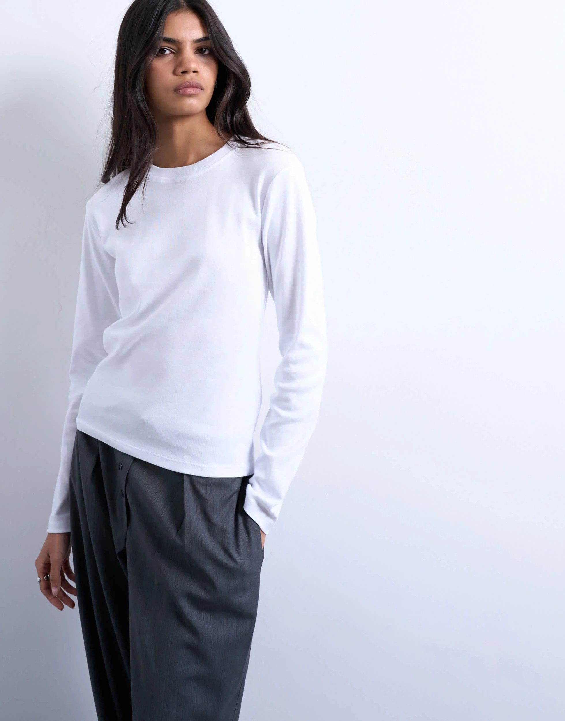 Topshop Langarm-T-Shirt für jeden Tag in Weiß | Topshop (UK, DE, FR)