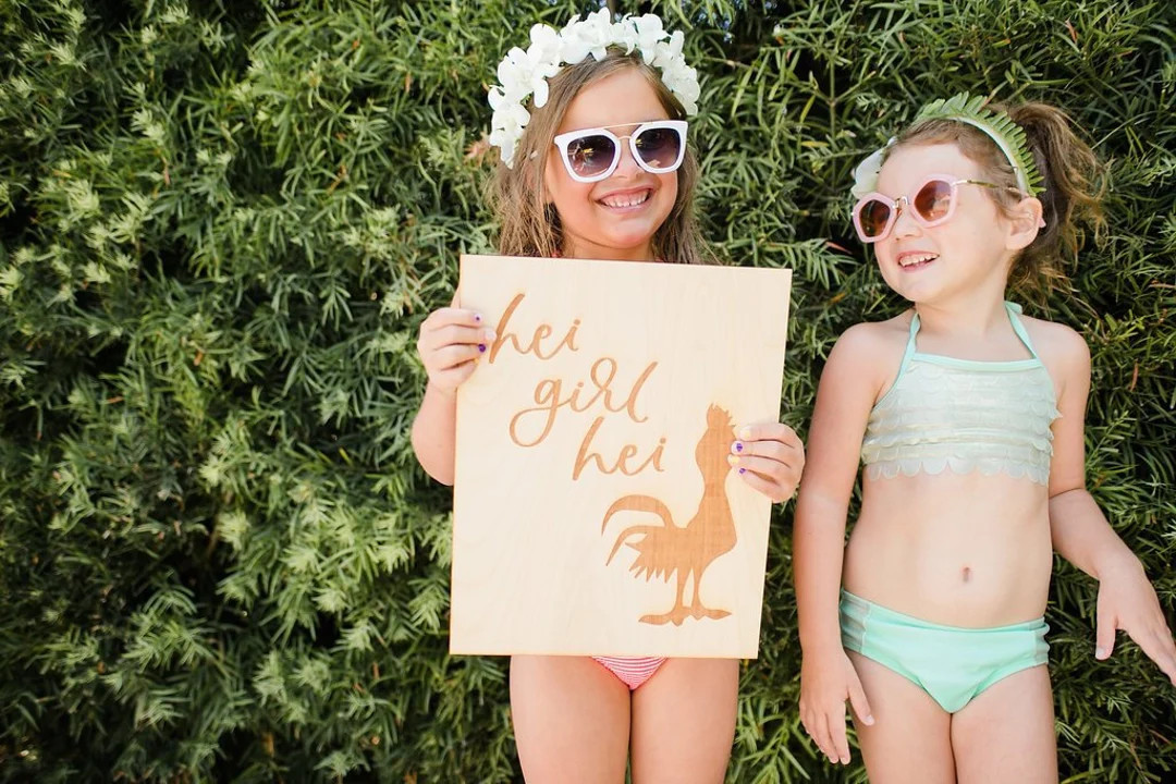 11x14" Moana Party Sign | Hei Girl Hei | Birthday Party Sign | Calligraphy Wood Sign | Ocean Part... | Etsy (US)