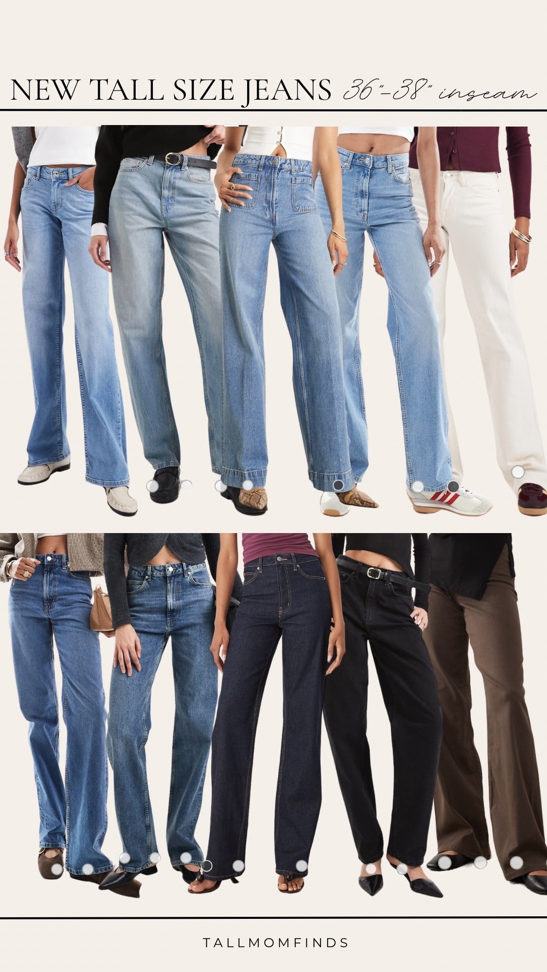 Fresh drop for long legs only.

These new tall size jeans are made with up to a 36–38 inch inseam, so there’s no compromising on length or fit. Built for tall frames, styled for everyday wear, and long enough to feel right from the first try-on.

#LTKFindsUnder50 #LTKTall