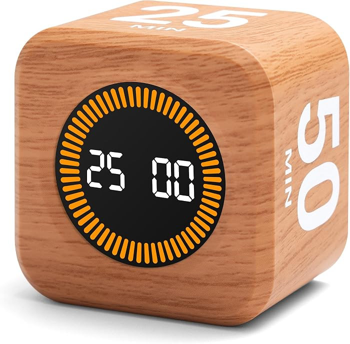 Rotating Productivity Timer 5, 25, 10, 50 Minutes Preset, Desk Cube w/Gravity Sensor for ADHD, Mu... | Amazon (US)
