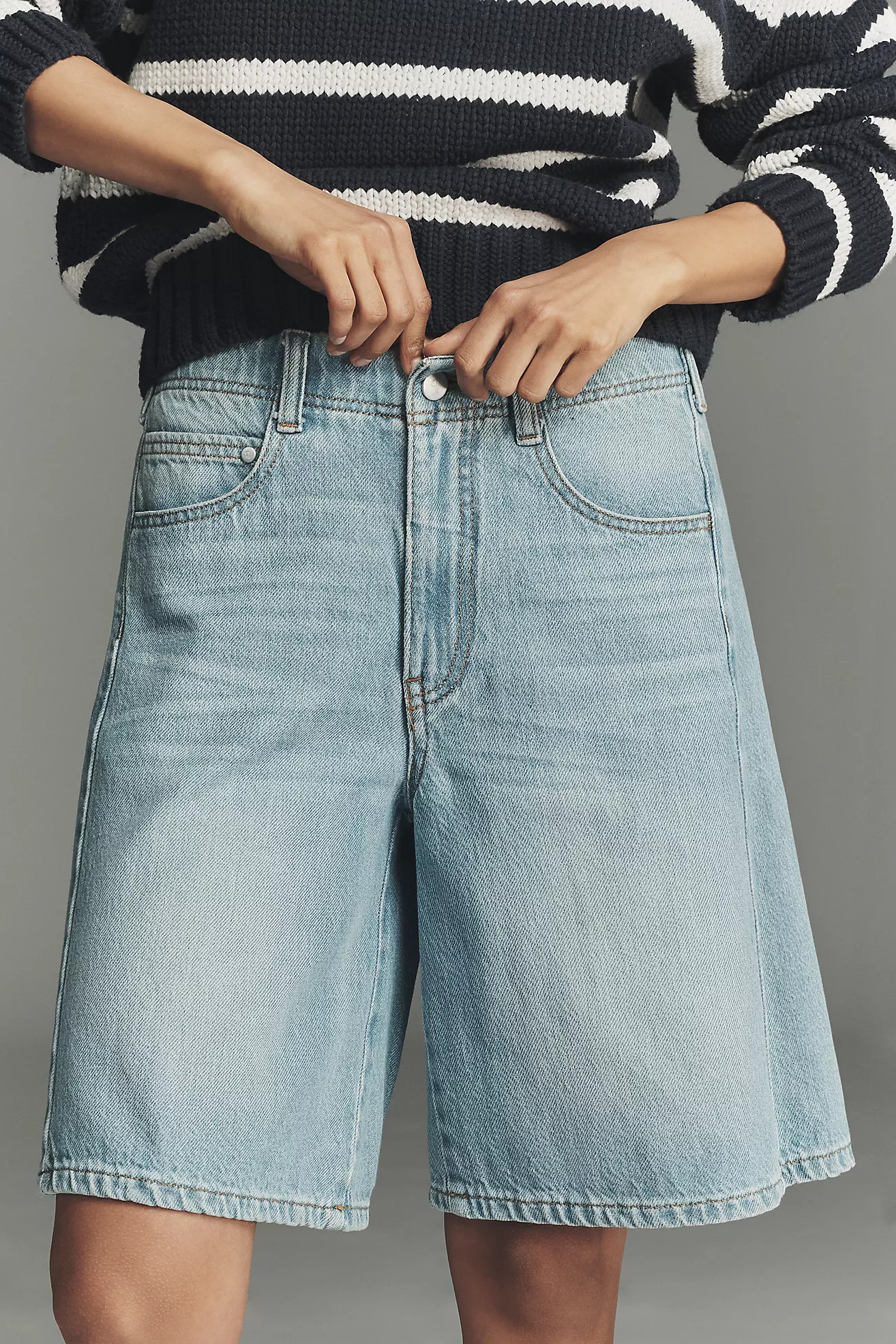 The Adi Mid-Rise Relaxed Bermuda Shorts by Pilcro | Anthropologie (US)