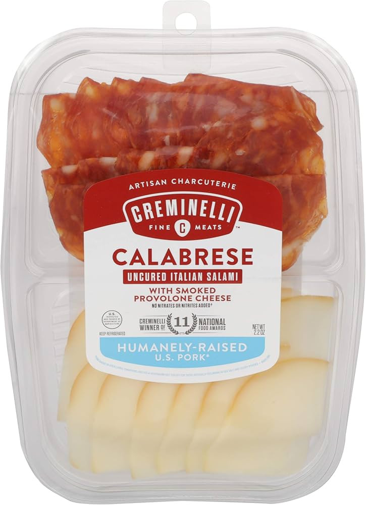 Creminelli Sliced Calabrese Salami with Provolone Cheese, Uncured Salami with Smoked Provolone fr... | Amazon (US)