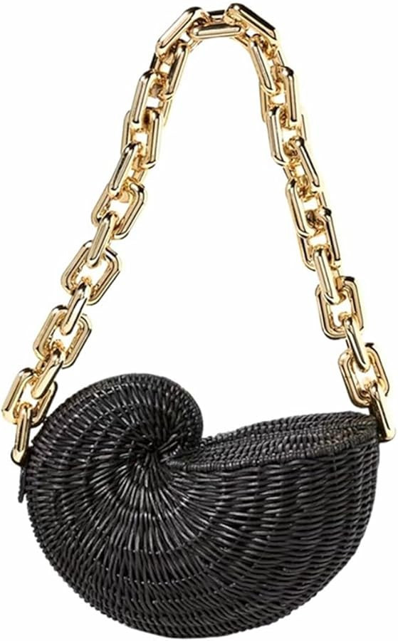Women Rattan Woven Clutch Purse Shell Shape Woven Evening Bag Summer Beach Purse Conch Holiday Ha... | Amazon (US)