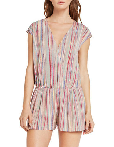 textured stripe surplice jumpsuit | Lord & Taylor