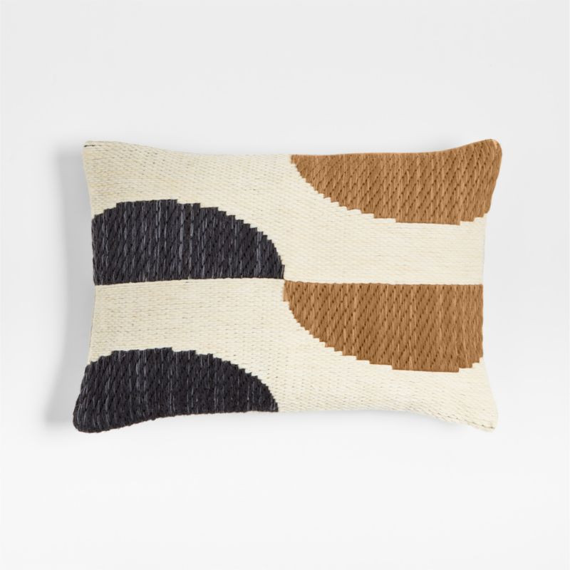 Modern Crescent Kilim 22"x15" Brulee Brown Throw Pillow with Down-Alternative Insert + Reviews | ... | Crate & Barrel