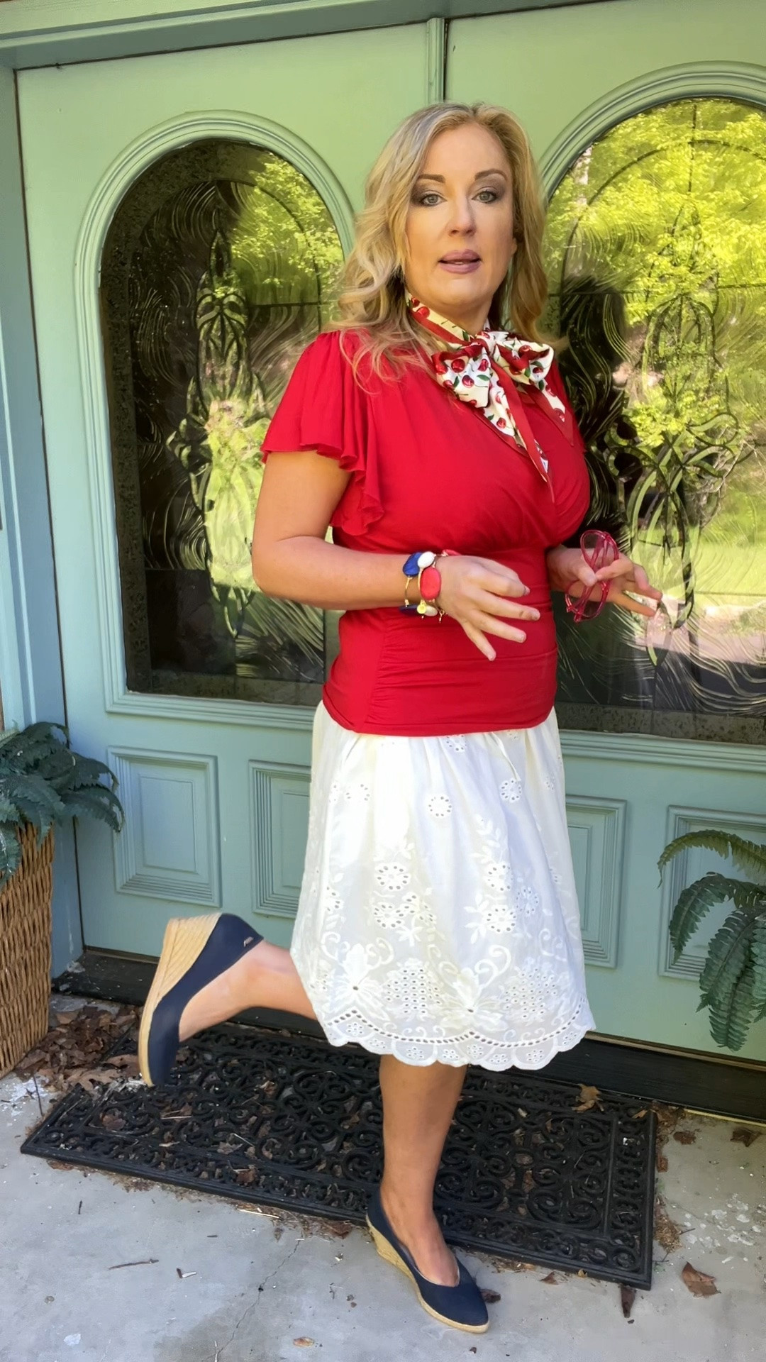4th of July outfit. Patriotic. Memorial Day.  I’m wearing large in top and medium in skirt

#LTKOver40 #LTKMidsize #LTKSaleAlert
