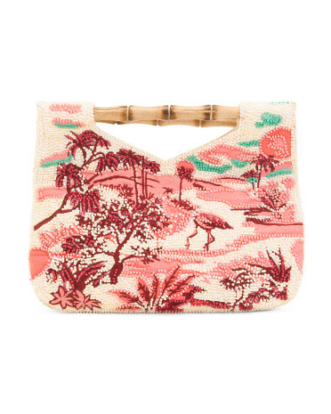 Beaded Bamboo Handle Clutch | TJ Maxx