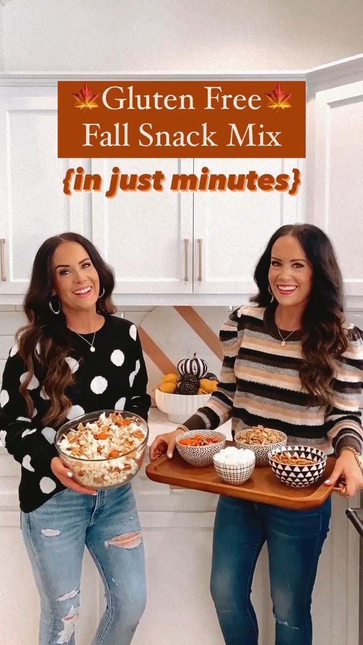 Movie Night Hack + Gluten-Free Fall Snack Mix Recipe! 🍁 #ad Thanks to our Walmart+ Membership we saved money and time on getting everything we need for our favorite fall recipes including this new Candy Corn Popcorn snack mix. 🥨 It only needs a few ingredients and it’s gluten free! It’s the perfect thing for your next movie night! 🌟

Before we share our recipe there's exciting news to share with you all: Walmart+ Members now get a Paramount+ subscription included at no additional cost {Paramount+ Essential Plan only. Separate registration required}. 🎉 Head to our new IG stories and blog post on TheDoubleTakeGirls.com for more details and to get signed up ASAP! 🌟 We use our membership all the time and we know you all will love it too! It truly saves us so much time and money. Combined we have already saved nearly $1,000 and 95 hours with free shipping and free delivery! With everyday low prices, quality brands and amazing selection shopping at Walmart means we don't have to worry about going over budget when it comes to taking care of our families. 

GLUTEN FREE FALL SNACK MIX 

🍂 Ingredients 🍂

- 1 6.7 ounce of popcorn
- 1 bag of candy corn & pumpkin mix 
- 1 cup of miniature marshmallows
- 1 cup of gluten free pretzels 
- 2 cups of gluten free cinnamon Chex mi

🍂 Directions 🍂

Mix all ingredients together in a large bowl. Gently stir to incorporate all ingredients. Dust with cinnamon sugar powder for an extra tasty touch! It would be so cute to put the mix into individual plastic baggies and tie with a fall colored ribbon for passing out for a group movie night! Tag a friend that needs to try this recipe! 🥰

Make sure to head to our new IG stories for a closer look at our favorite Walmart grocery finds and fall essentials. Everything in today's post was delivered to my front door with just a few easy clicks thanks to the same day delivery option. Our under $25 sweaters are from Walmart too! 🎉 Leave a comment below if you need a direct link for anything. 

P.S. Let us know once you try this easy + tasty fall recipe! 
#walmartpartner #walmartplus #ParamountPlus 


#LTKhome #LTKSeasonal #LTKunder50